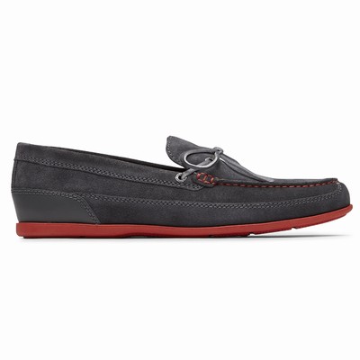 Rockport Malcom Tie Freizeitschuhe Herren Grau / Rot DPZ-148629